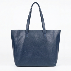 Totebag Azul marino 100% Cuero Vacuno