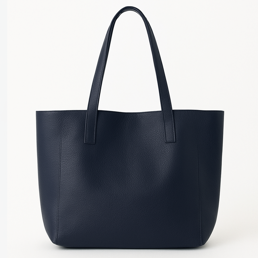 Totebag Azul marino 100% Cuero Vacuno