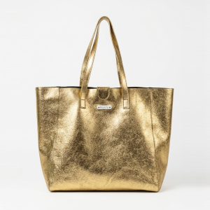 Totebag Mariela Classic 100% Cuero Vacuno - Dorado