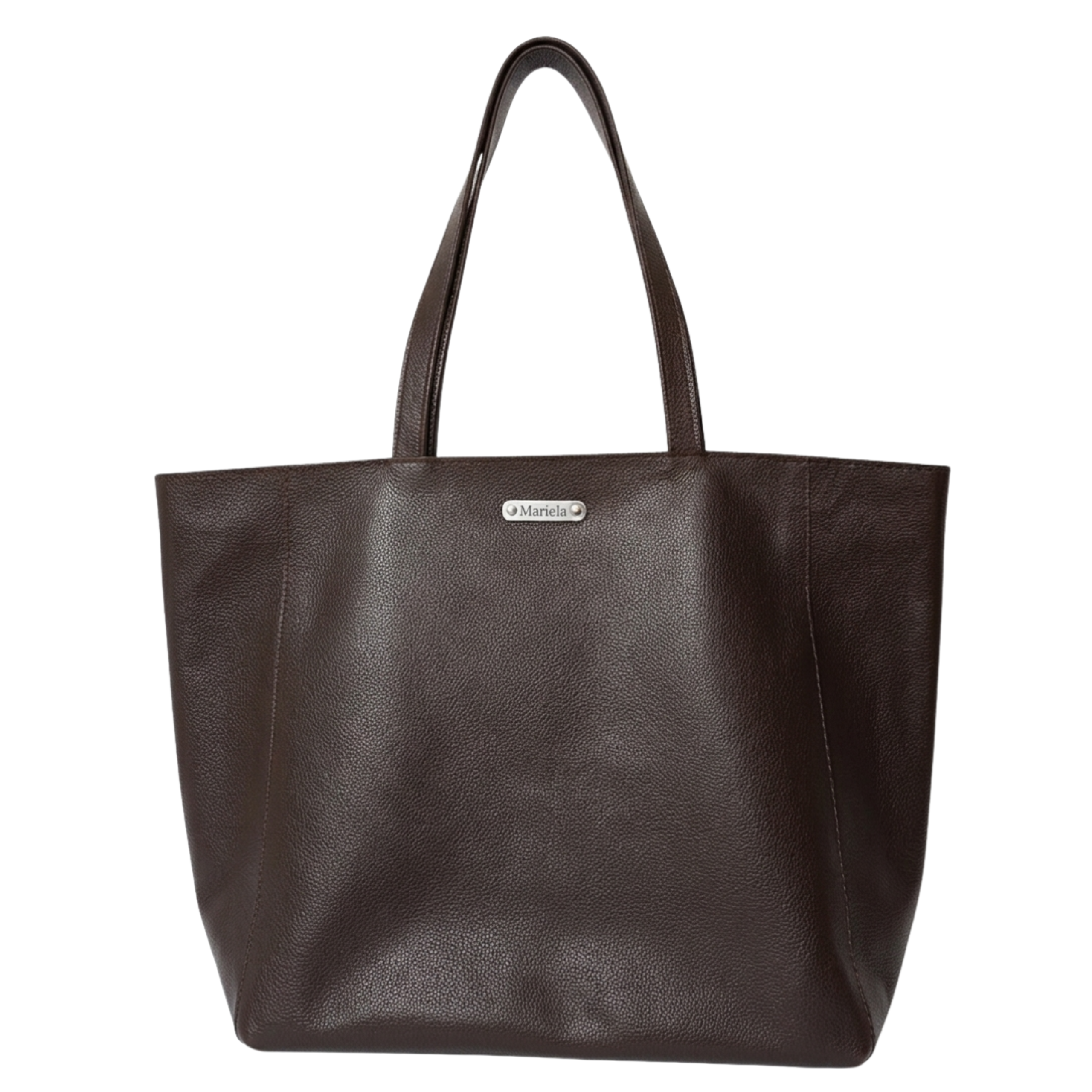 Totebag Mariela Essential 100% Cuero Vacuno - Chocolate Oscuro