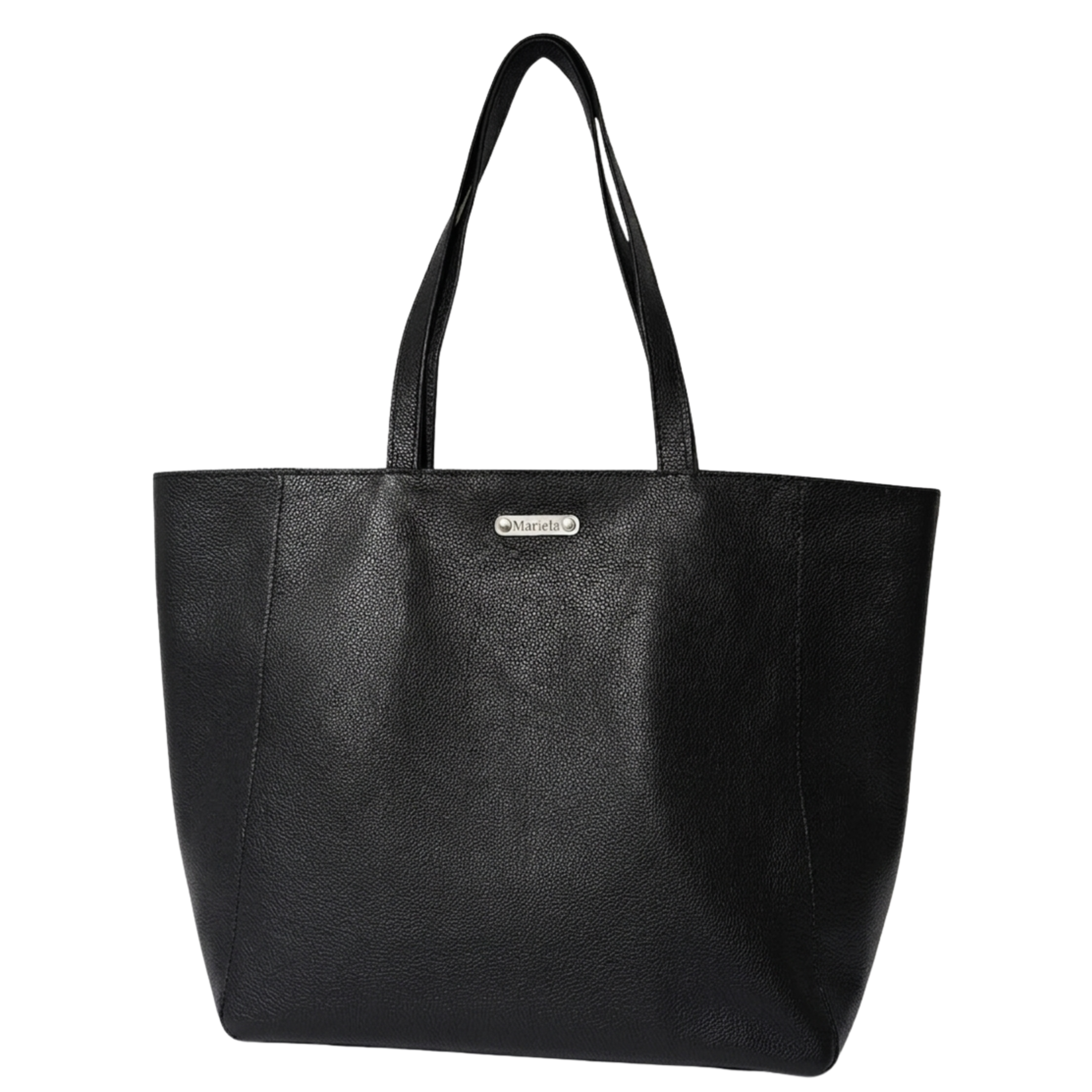 Totebag Mariela Essential 100% Cuero Vacuno - Negro